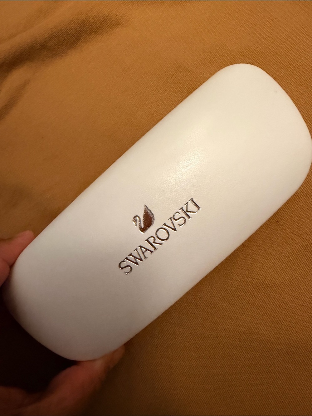 Swarovski White Women's eyeglass  Case with Gold Logo